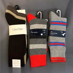 CALVIN KLEIN & GAP Men's Multicolor Casual & Dress Socks. Shoe Sizes 7-12 NWT